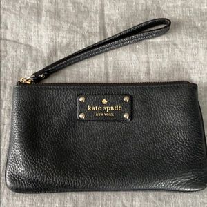 Kate Spade Black Leather Wristlet